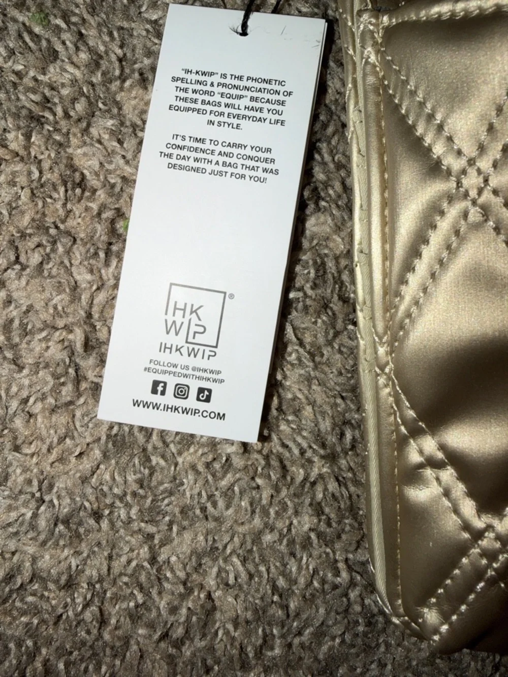 Ihkwip Ring-Ring Gold Phone Crossbody RFID Wallet